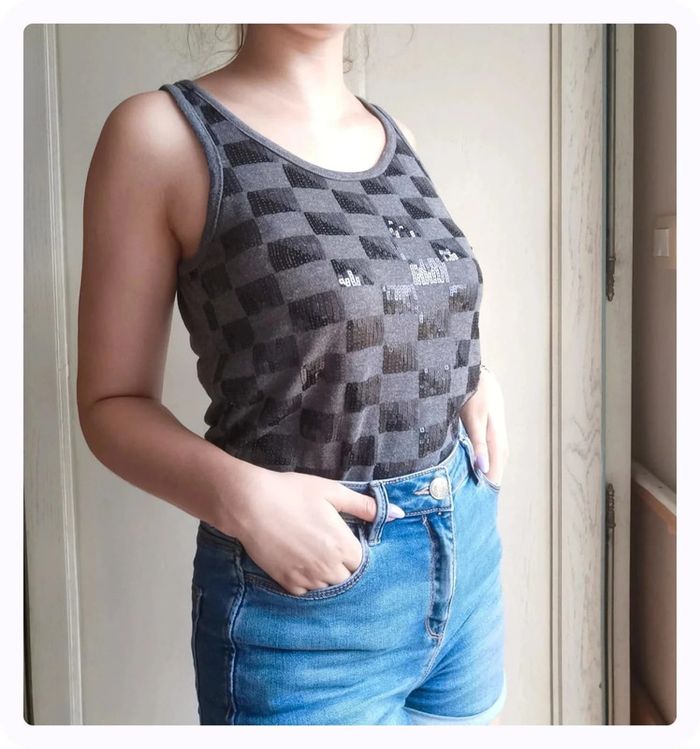 Top débardeur long à strass - photo numéro 2