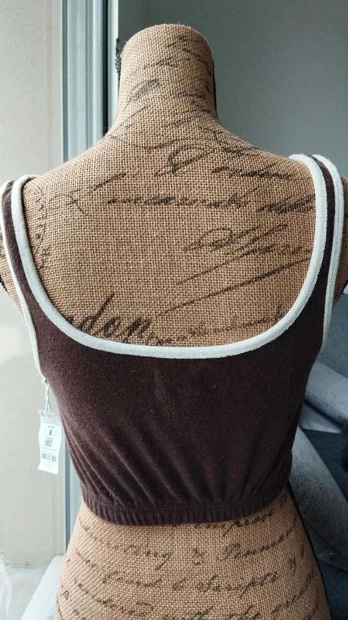 Crop top marron beige ardene taille l - photo numéro 5