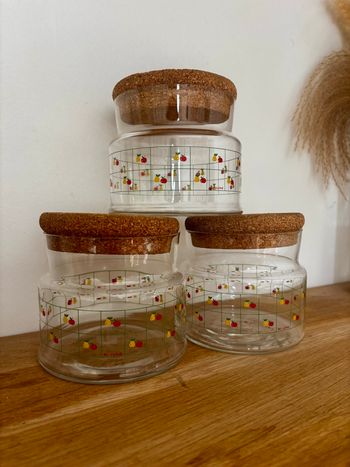 Ensemble de 3 bocaux en verre By Cerve décor fruits