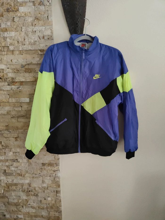 Veste Nike vintage jaune fluo violette noire - photo numéro 1