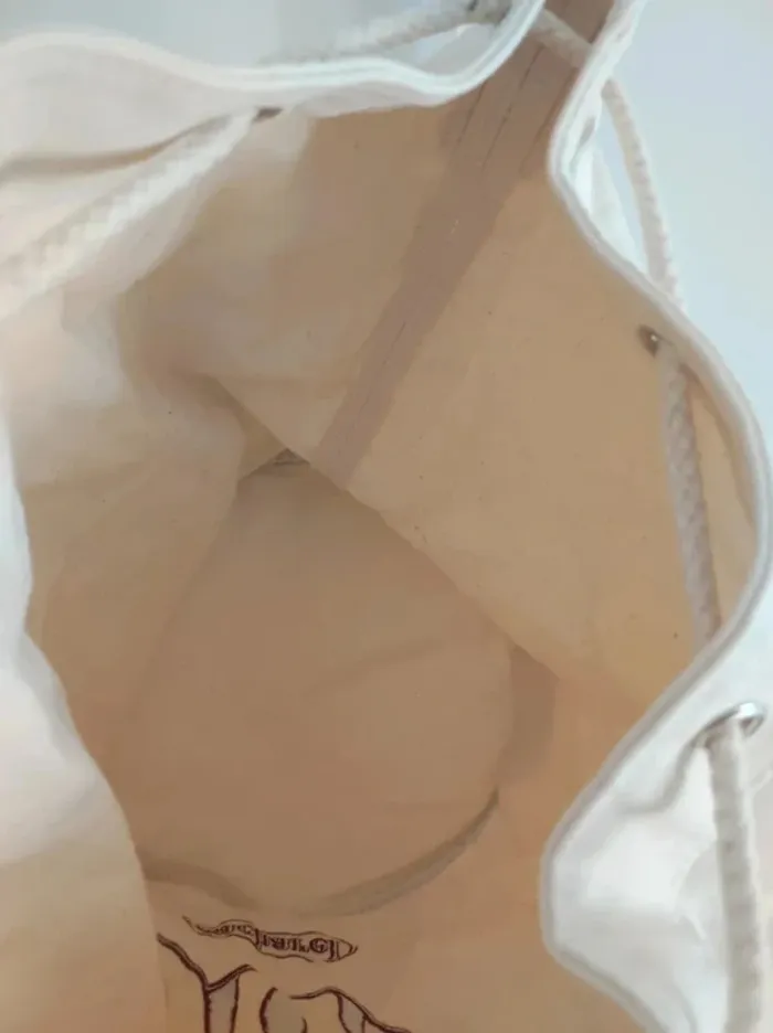 Sac seau crème poisson bordeaux / Cacharel - 35×30cm - photo numéro 5