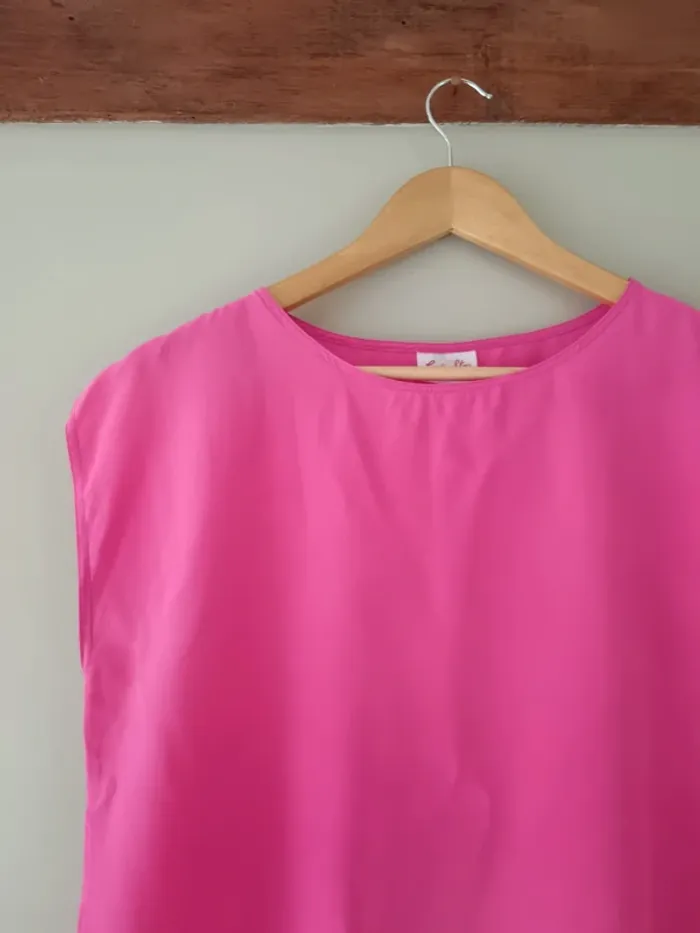 T-shirt soie rose fluo - photo numéro 4
