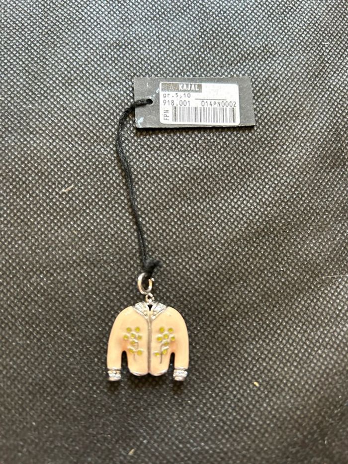 Joli pendentif «veste de tailleur » en argent massif et émail neuf avec étiquette - photo numéro 2