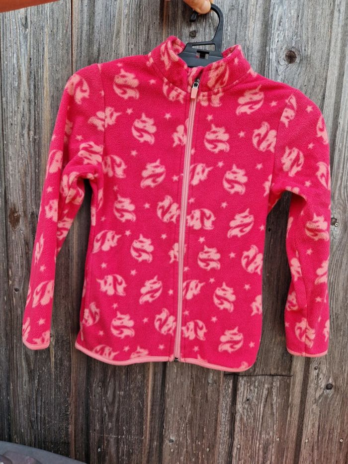 Gilet polaire licorne fuschia 8 ans