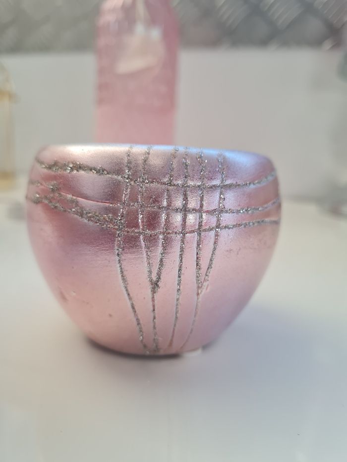 Photophore rose et argent