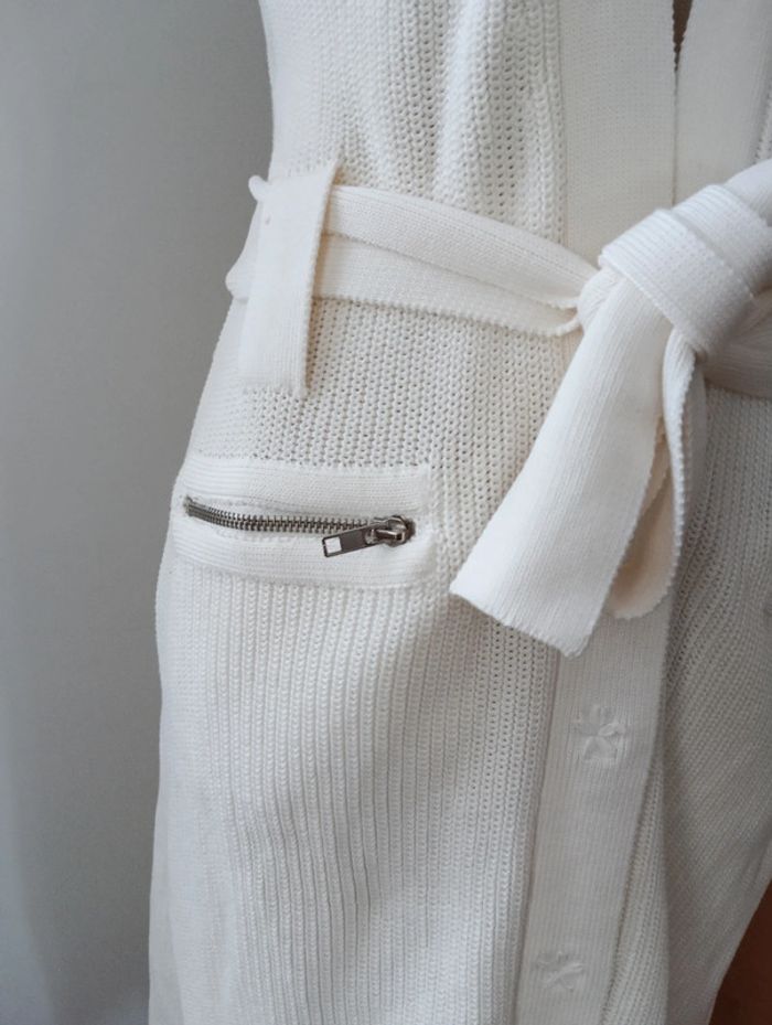 Robe / gilet maille écru ceinturé Georges Rech - photo numéro 3
