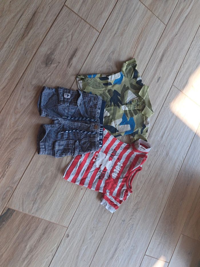 Ensemble tee-shirt short lulu castagnette 6 mois.
