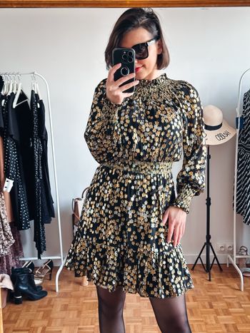 Robe Michael Kors noire, dorée et argentée taille 36