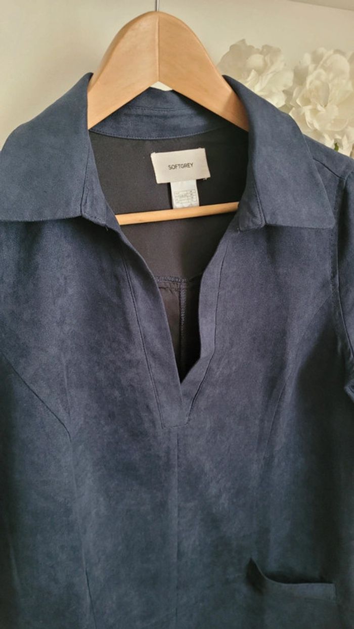 Robe courte Soft Grey aspect velours taille 40 - photo numéro 2