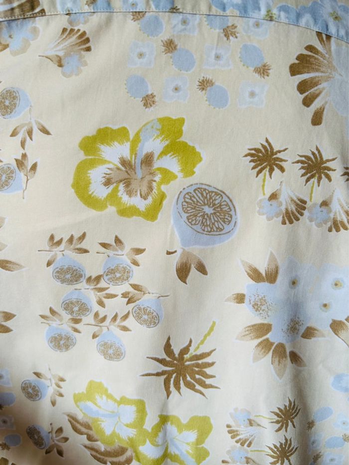 🌴🍋Chemise homme estivale vintage hawaïenne Hawaiian floral lemon shirt🍋🌴 - photo numéro 10