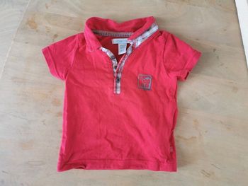 Polo rouge manches courtes okaidi