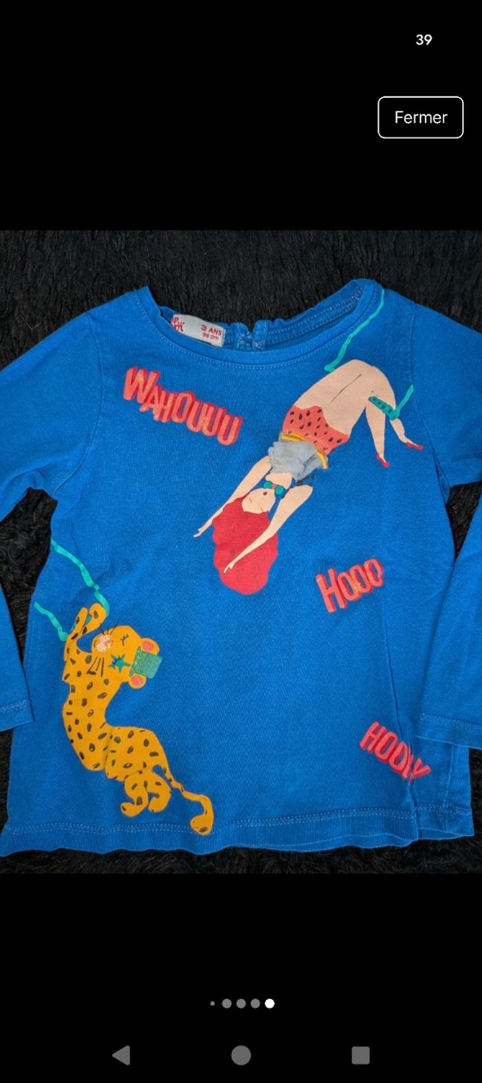 T-shirt manches longues fille 3 ans DPAM - photo numéro 9