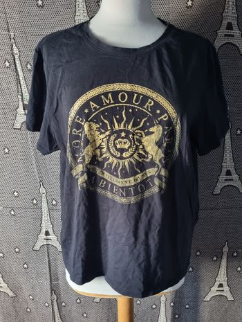 T-shirt noir imprimé taille XL