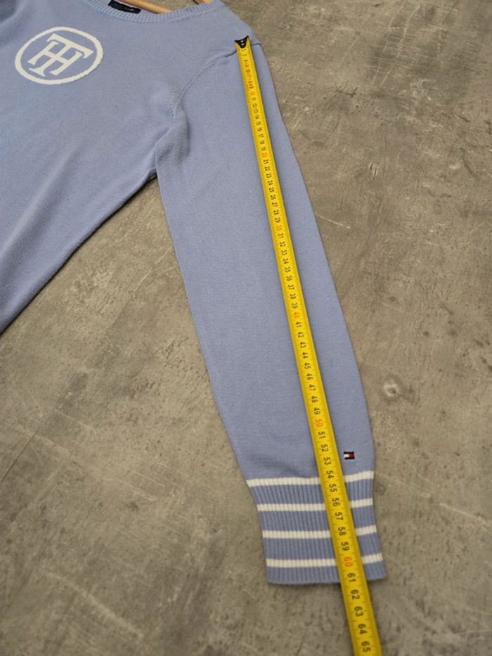 Pull Tommy Hilfiger lavande L logo TH rayédans le dos / casual chic doux - photo numéro 9