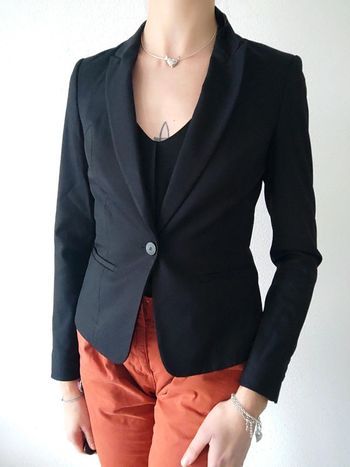 Veste tailleur blazer noir laine / Hugo Boss - 36/S