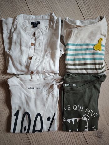 4 Tshirt manches longues 24 mois 86cm