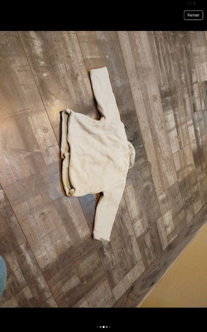 Pyjama 2 pièces bleu et blanc - photo numéro 4