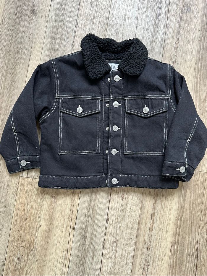 Veste jean fourré Teddy moumoute 3/4 ans Zara