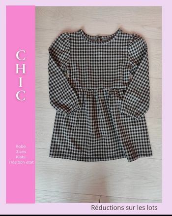 Robe noire à carreaux 🦄 Kiabi