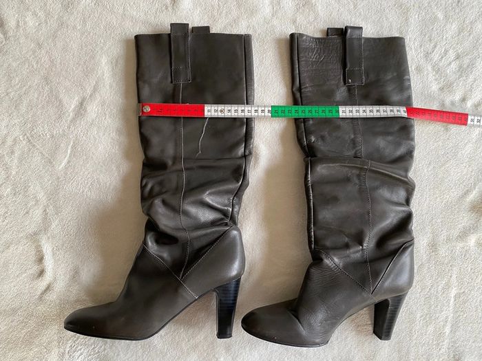 Bottes Zara en cuir grises à talon taille 37 - photo numéro 18