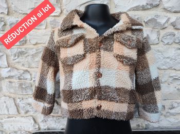 Parka fille marron a carreaux 4 ans🌞neuf🧸parfait pour le printemps et l'hiver 💡