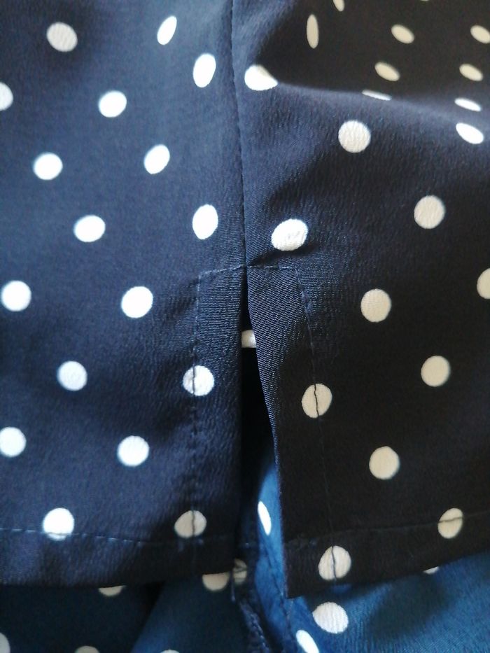 Chemisier bleu marine à pois blanc - photo numéro 2