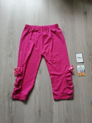 Legging rose taille élastique froncé en bas avec noeuds / sans marque / (12ans)