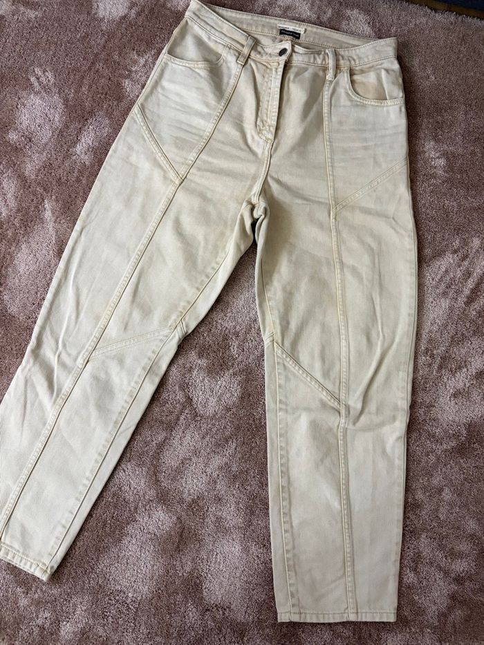 Jean beige écru taille L - photo numéro 2