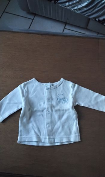 Gilet manches longues  ,blanc  ,motif ours  ,Kimadi  ,3M
