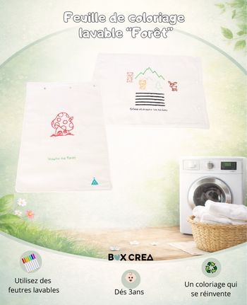 Recharge feuille lavable "Thème Forêt"