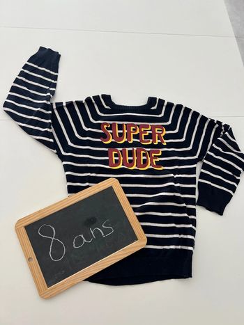 Pull fin rayé