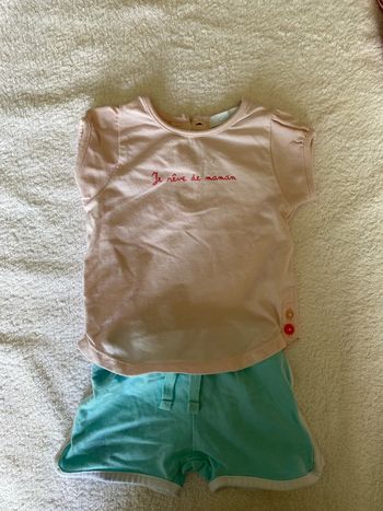 T3mois ensemble tee shirt + short