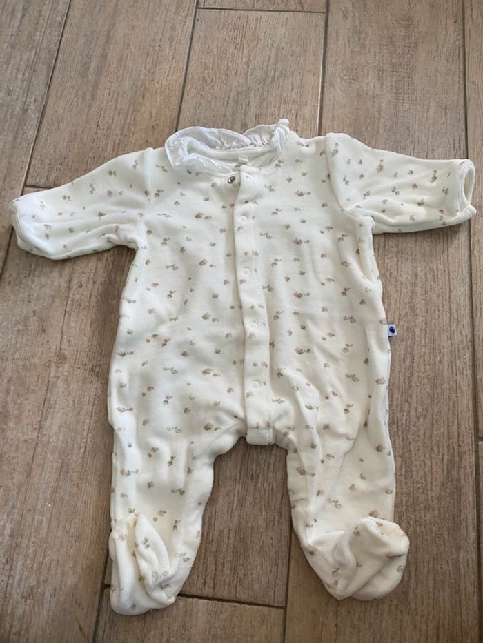 Pyjama Petit Bateau velours col 3M-60cm