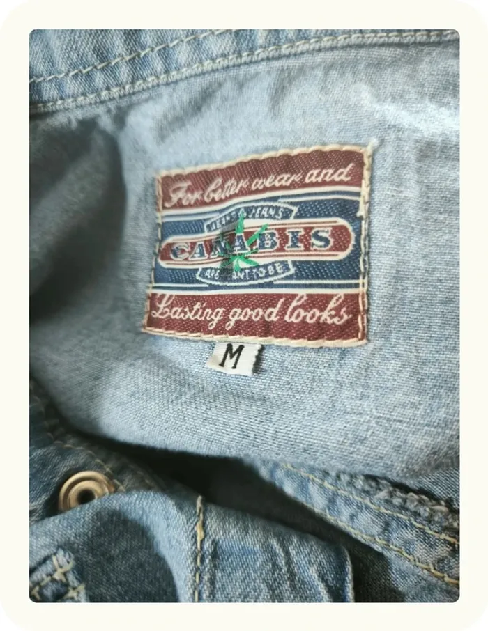 Chemise en jean manches longues Amigo's menen Canabis Homme Taille M 38 - photo numéro 9