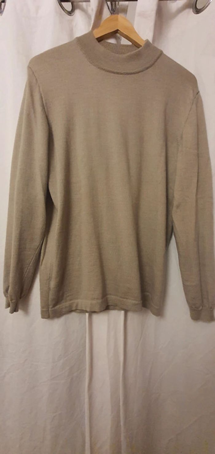 Pull col cheminé pure laine