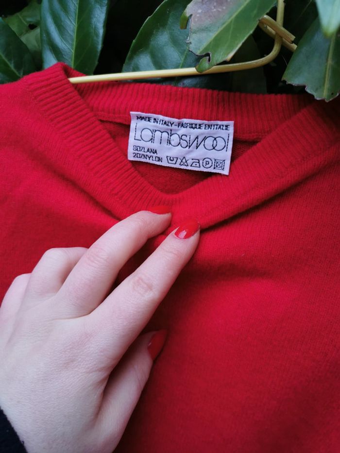 Pull rouge en laine femme Lambswool - photo numéro 3