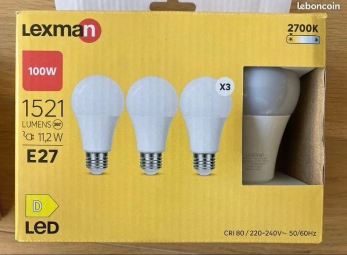 Lot de 7 ampoules led LEXMAN - 1521 Lm = 100W, blanc chaud - photo numéro 2