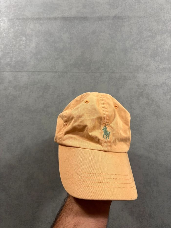 Casquette Ralph Lauren Orange et logo brodé vert - photo numéro 3