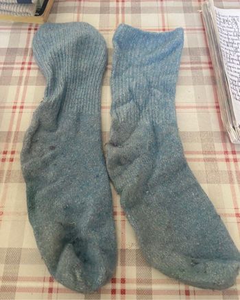 Chaussettes laine bleu