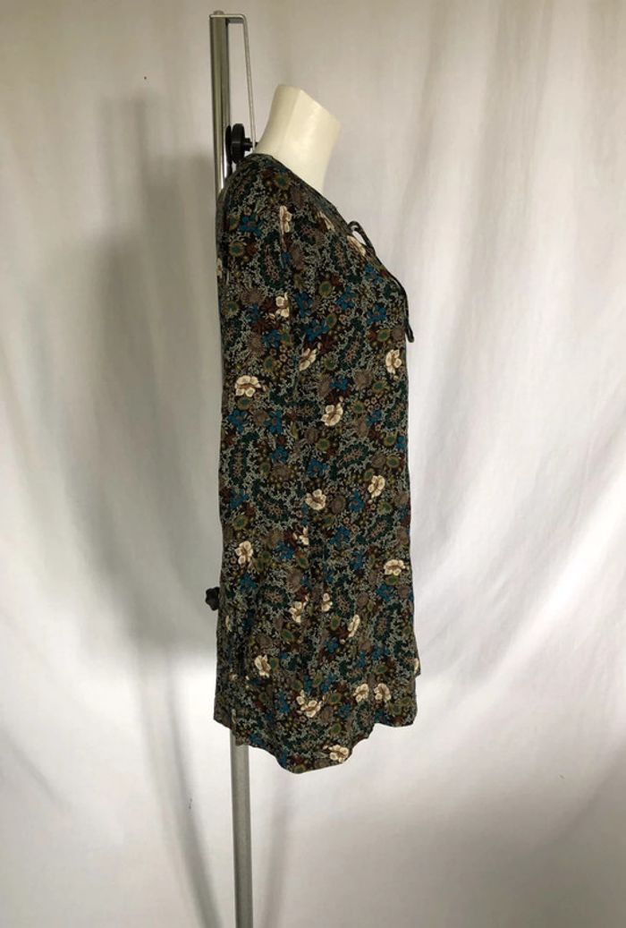 Combishort Zara fleurie noire manches longues taille XS / 34 36 comme neuve - photo numéro 2