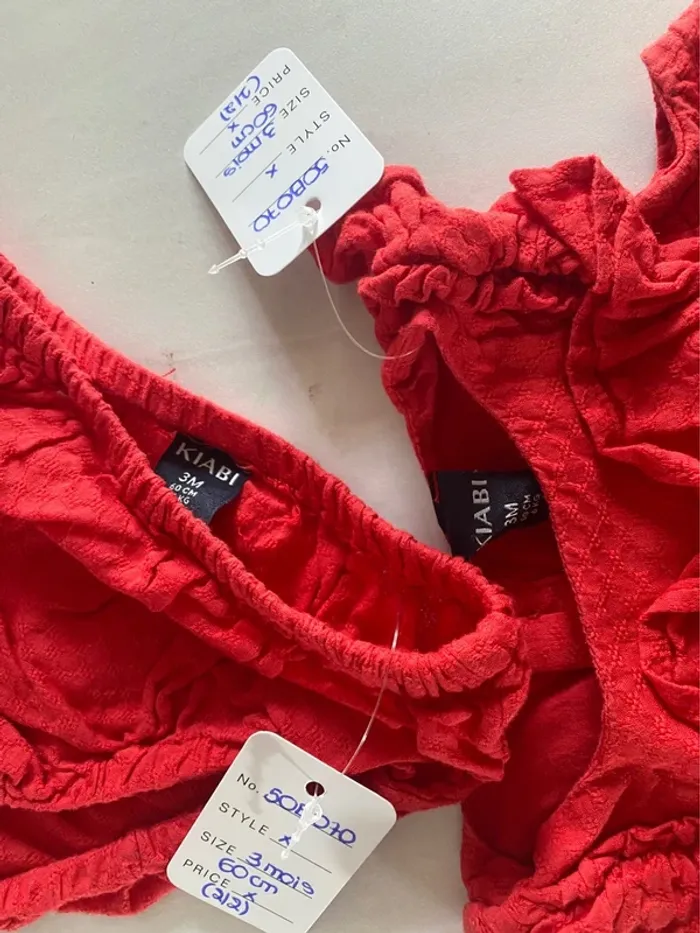 Ensemble rouge débardeur + culotte Kiabi 3 mois/60 cm [ref.50B070] - photo numéro 3