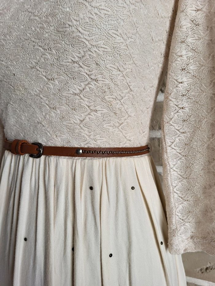 Robe bohème haut en dentelle avec ceinture - photo numéro 4