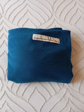 Grande écharpe de portage couleur bleu canard jpmbb