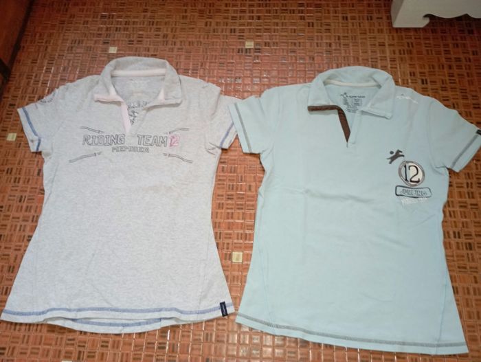 Lot de 2 polos tee shirts manches courtes équitation 14 ans - photo numéro 2