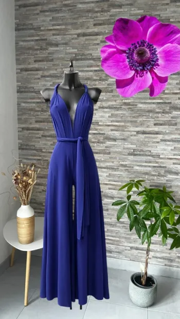 Combi taille unique positions multiples bleu électrique