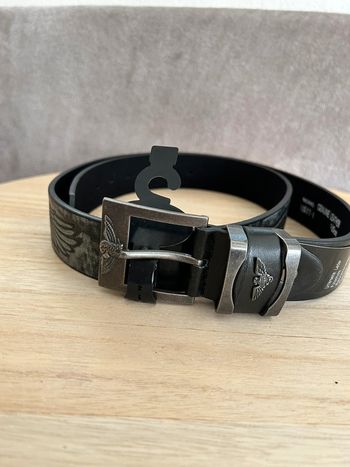 Ceinture en cuir noir taille 105 cm
