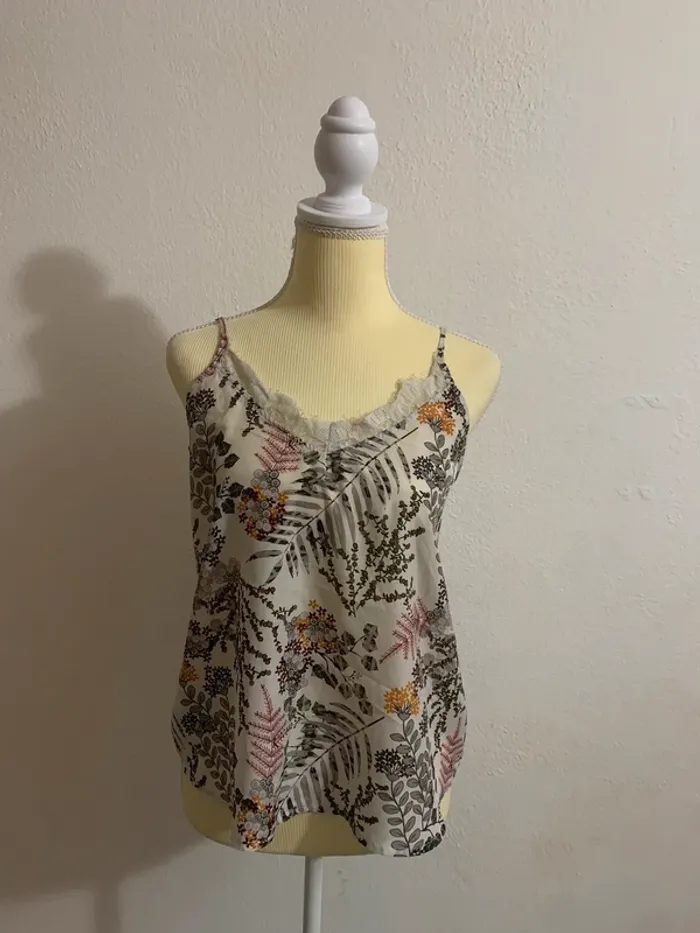 Débardeur fleuri en dentelle - Mim - Taille 38