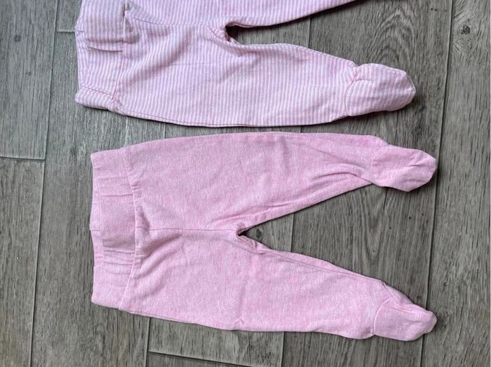 Lot 2 legging avec pieds, pantalon avec pieds naissance rose Zeeman - photo numéro 2