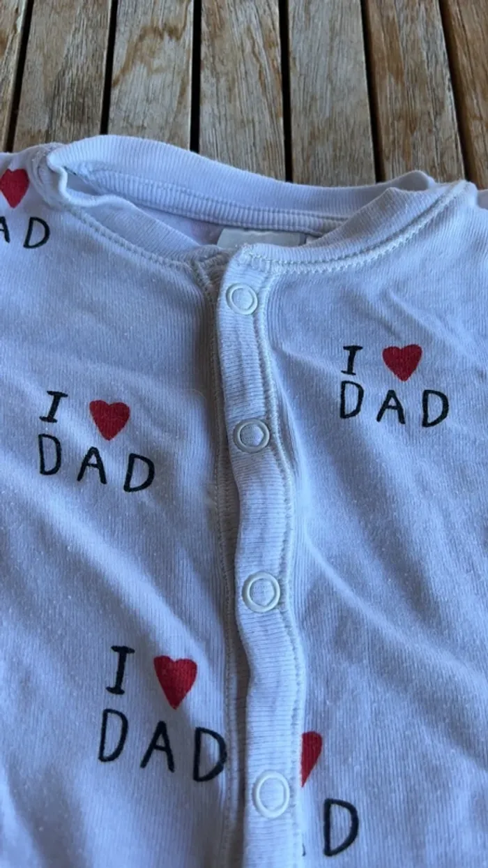 Pyjama manches longues  I love Dad H&M - 2/4 mois - photo numéro 3