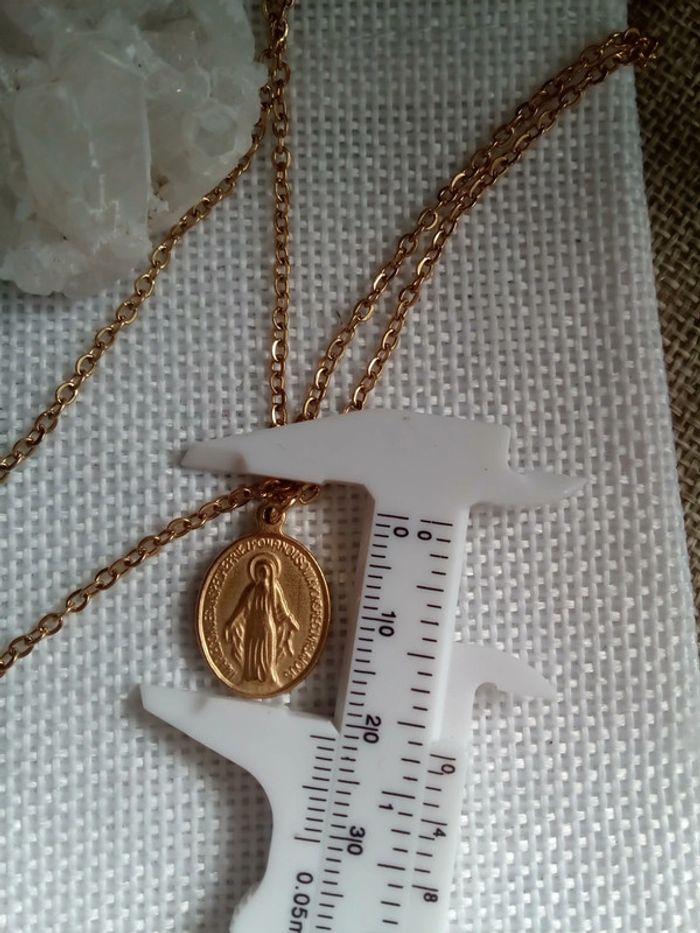 Collier gourmette Vierge Marie en acier inoxydable - photo numéro 2